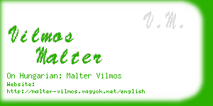 vilmos malter business card